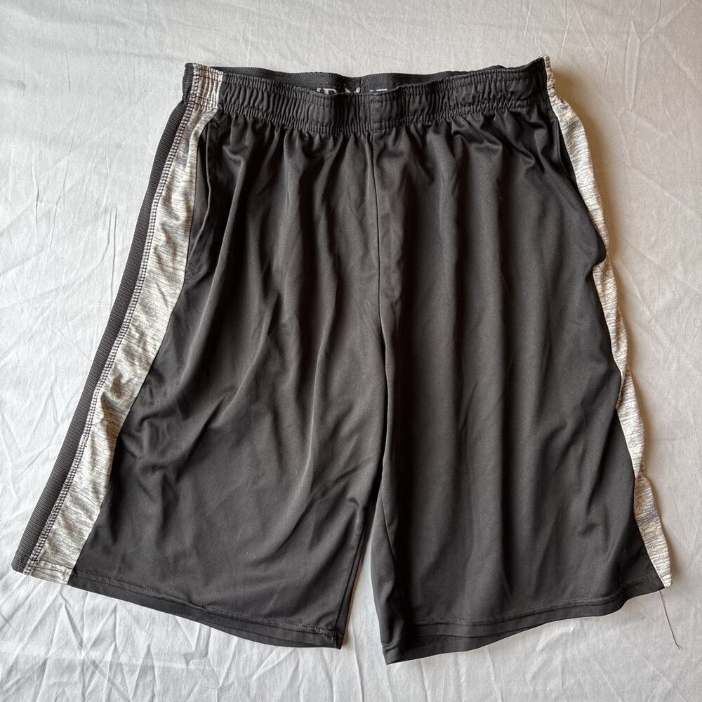 Game Time - Black And Gray Athletic Shorts With Pockets - Size Medium